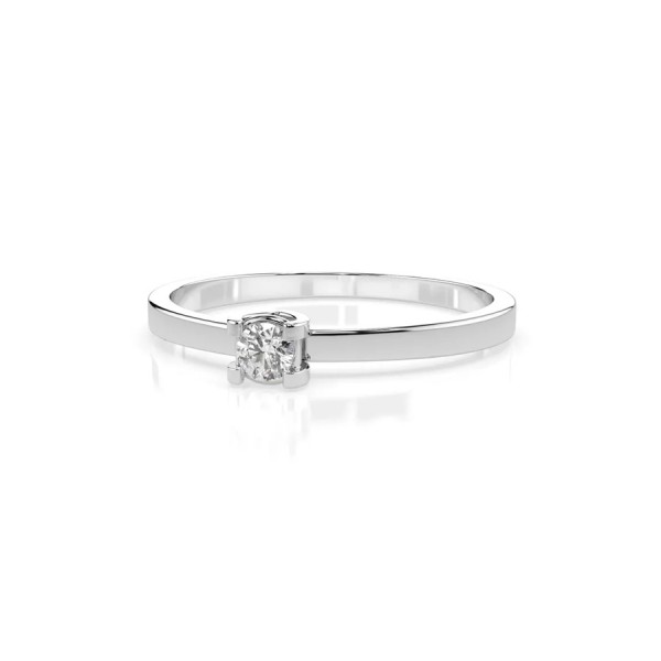 Дамски пръстен от бяло злато с диамант 0.10Ct Cara Diamanti K101-10022W(3.0)/14K
