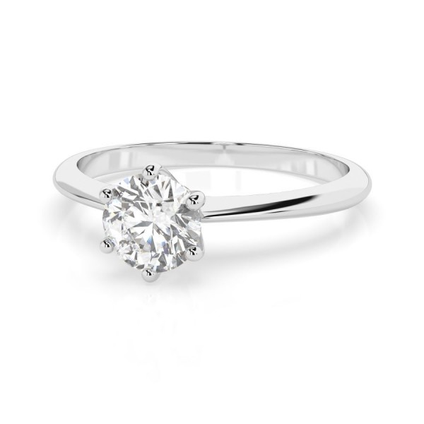 Дамски пръстен от бяло злато с диамант 0.3Ct