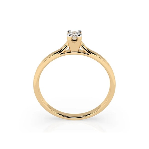 Златен дамски пръстен с диамант 0.06Ct Cara Diamanti K101-10034Y(2.5)/14K