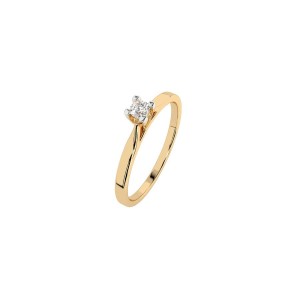 Златен дамски пръстен с диамант 0.06Ct Cara Diamanti K101-10034Y(2.5)/14K