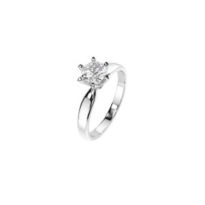 Дамски пръстен от бяло злато с диамант 0.70Ct Cara Diamanti K101-10040W(5.7)/14K