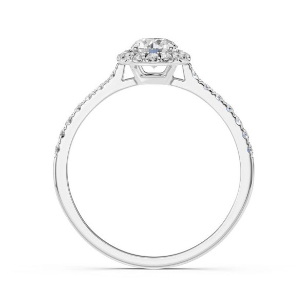 Дамски пръстен от бяло злато с диаманти 0.29Ct и 0.50Ct
