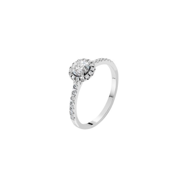 Дамски пръстен от бяло злато с диаманти 0.29Ct и 0.50Ct