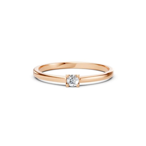 Дамски пръстен от розово злато с диамант 0.10Ct Cara Diamanti K101-10117R(3.0)/14K