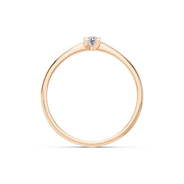 Дамски пръстен от розово злато с диамант 0.10Ct Cara Diamanti K101-10117R(3.0)/14K