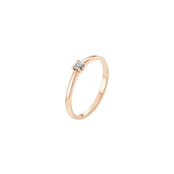 Дамски пръстен от розово злато с диамант 0.10Ct Cara Diamanti K101-10117R(3.0)/14K