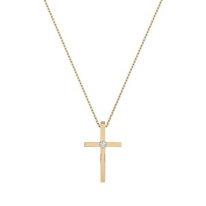 Златно дамско колие с диаманти 0.03Ct Cara Diamanti K104-10031Y/14K