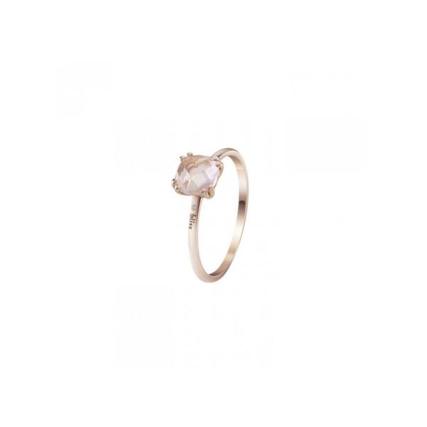 Златен дамски пръстен с диамант и кварц Bliss 20092984