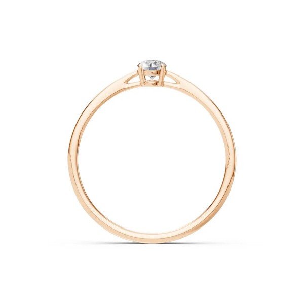 Дамски пръстен от розово злато с диамант 0.15Ct Cara Diamanti K101-10012/1R(3.4)/14K