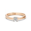 Дамски пръстен от розово злато с диамант 0.45Ct