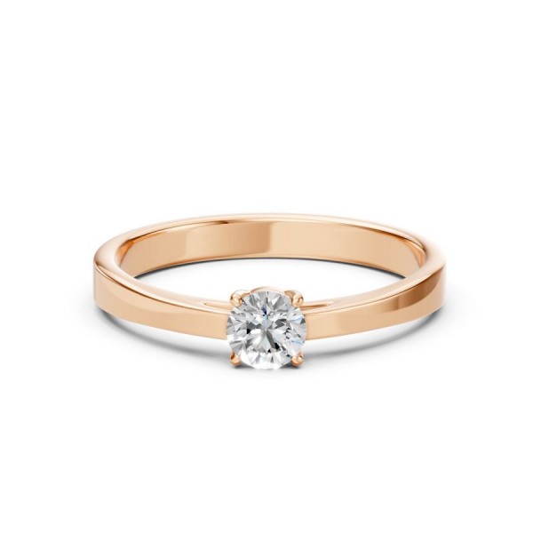 Дамски пръстен от розово злато с диамант 0.45Ct