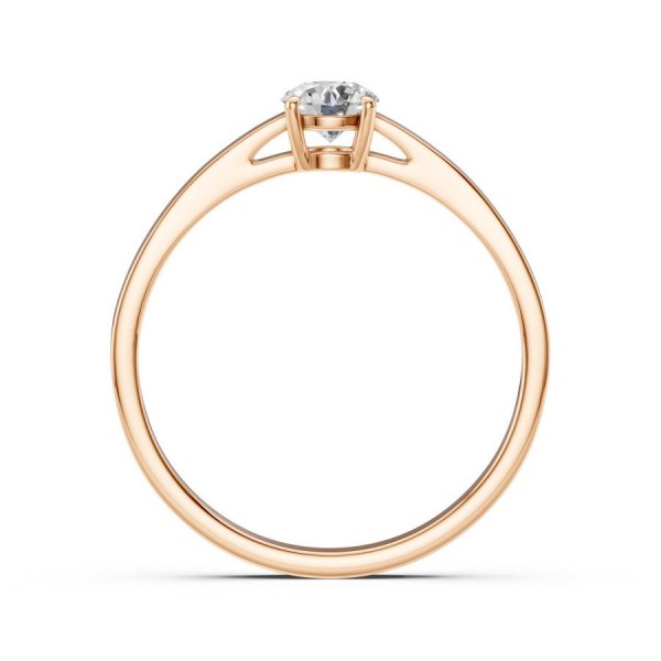 Дамски пръстен от розово злато с диамант 0.45Ct