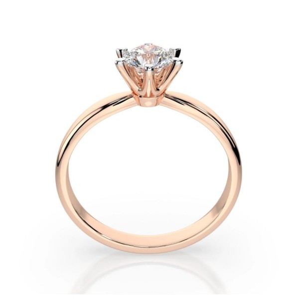 Дамски пръстен от розово злато с диамант 0.50Ct