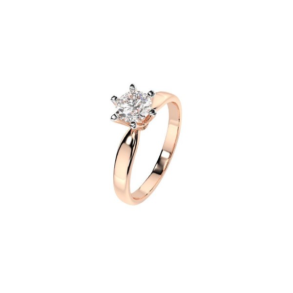 Дамски пръстен от розово злато с диамант 0.50Ct