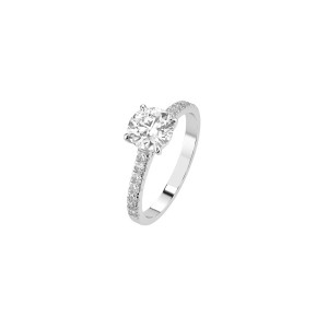 Дамски пръстен от бяло злато с диаманти 1.00Ct и 0.21Ct Cara Diamanti K101-10094W(6.5)/14K