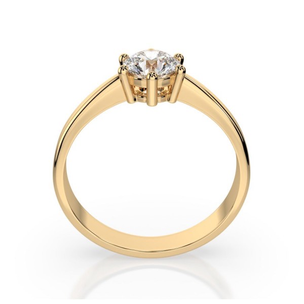Златен дамски пръстен с диамант 0.4Ct