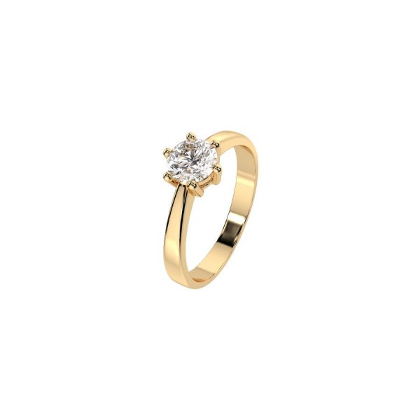 Златен дамски пръстен с диамант 0.4Ct
