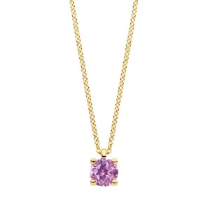 Златно колие с рожден камък розов аметист (месец юни) Blush 3200YPA