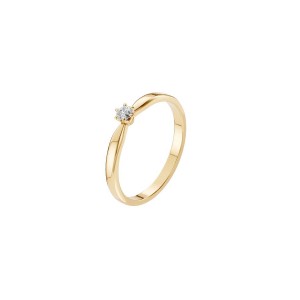 Златен дамски пръстен с диамант 0.10Ct Cara Diamanti K101-10040Y(3.0)/14K
