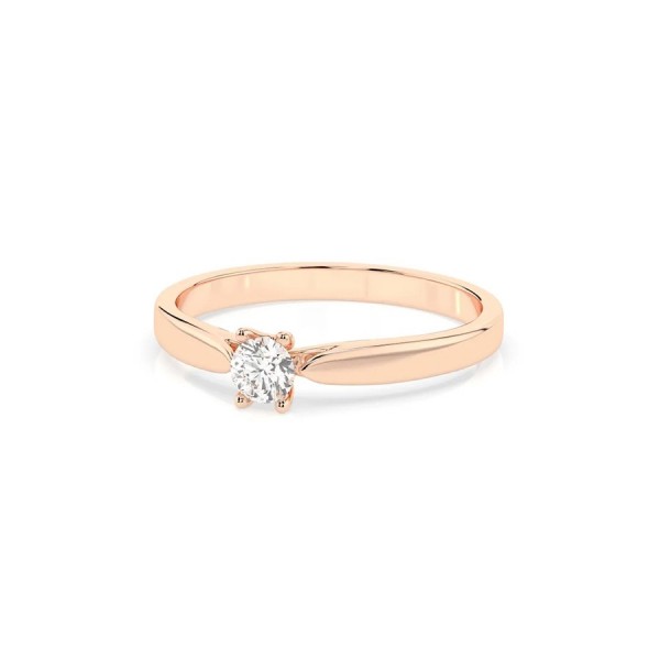 Дамски пръстен от розово злато с диамант 0.15Ct Cara Diamanti K101-10046R(3.4)/14K