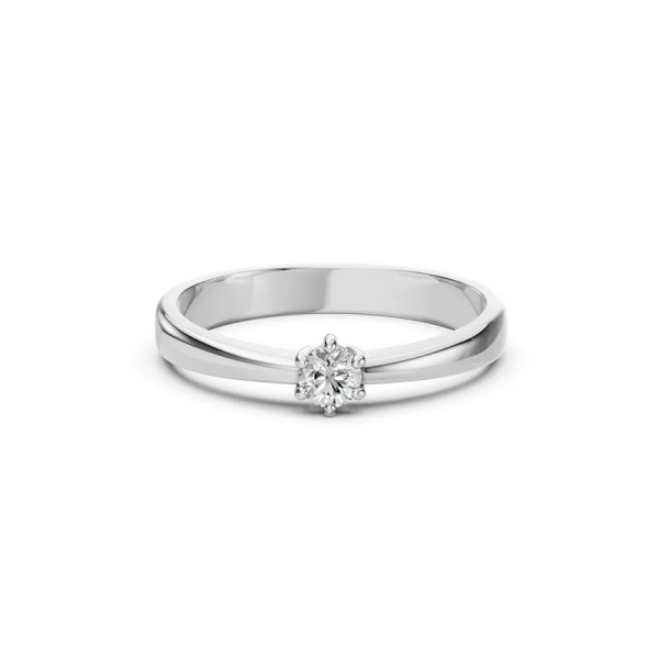 Дамски пръстен от бяло злато с диамант 0.15Ct Cara Diamanti K101-10151W(3.4)/14K