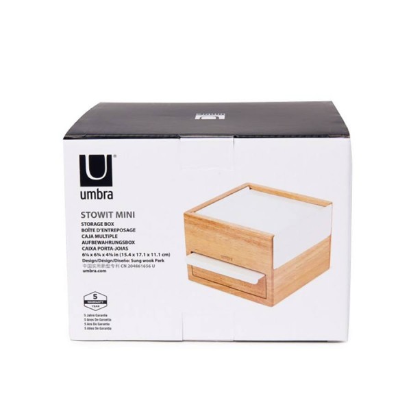 Кутия за бижута на две нива Umbra Mini Stowit, цвят натурален и бял