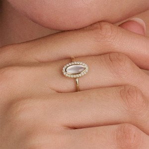 Златен пръстен със седеф Blush 1279YMQ