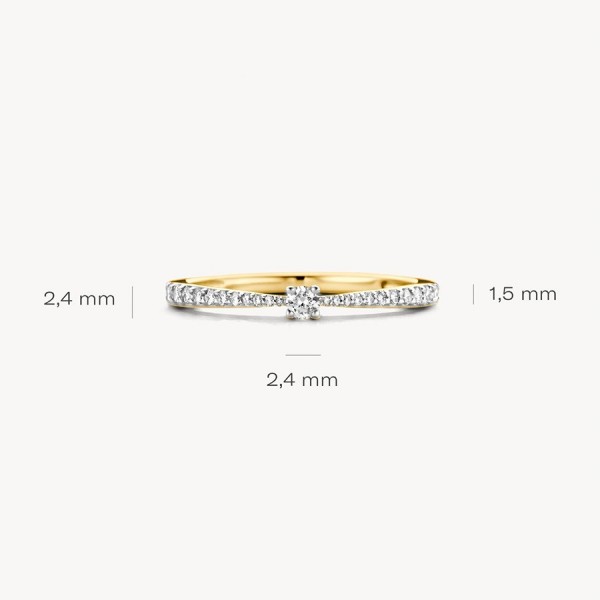 Златен дамски пръстен с диаманти Blush 1657BDI