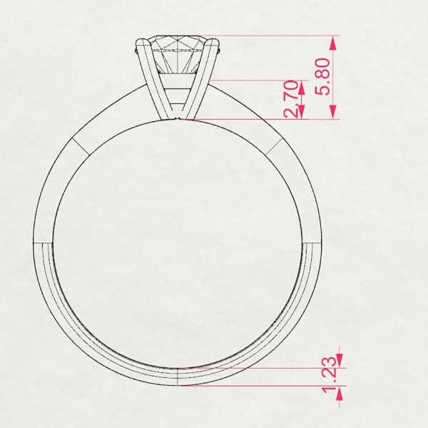 Златен дамски пръстен с диамант 0.50Ct