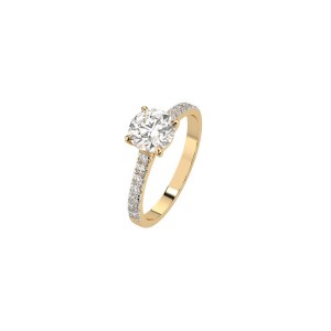 Златен дамски пръстен с диаманти 1.00Ct и 0.21Ct Cara Diamanti K101-10094Y(6.5)/14K