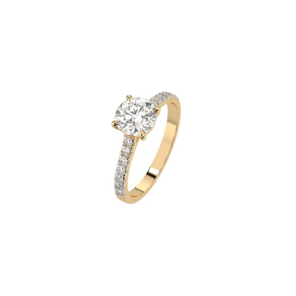 Златен дамски пръстен с диаманти 1.00Ct и 0.21Ct Cara Diamanti K101-10094Y(6.5)/14K