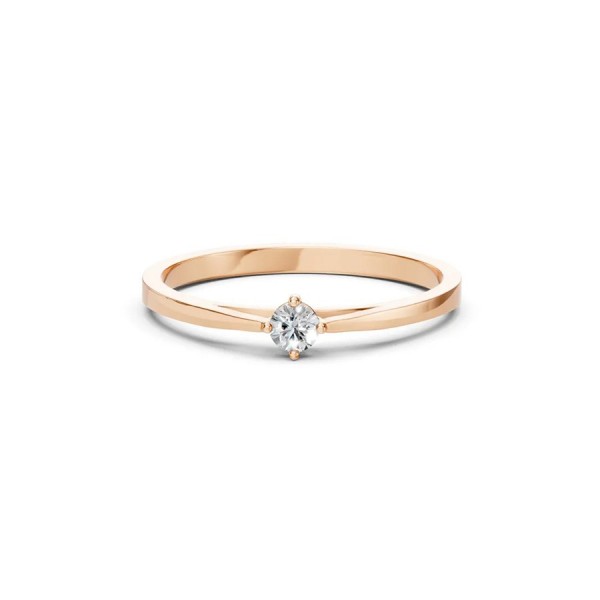 Дамски пръстен от розово злато с диамант 0.10Ct Cara Diamanti K101-10125R(3.0)/14K