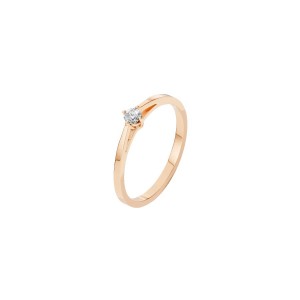 Дамски пръстен от розово злато с диамант 0.10Ct Cara Diamanti K101-10125R(3.0)/14K
