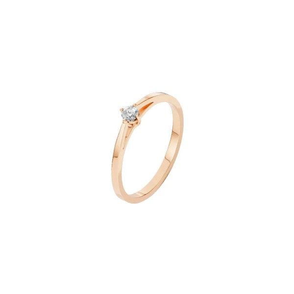 Дамски пръстен от розово злато с диамант 0.10Ct Cara Diamanti K101-10125R(3.0)/14K