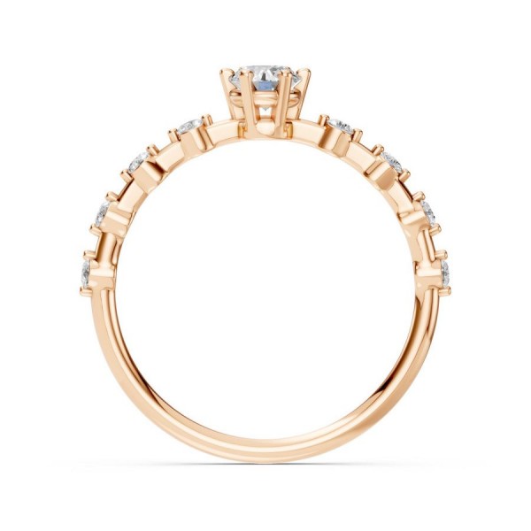 Дамски пръстен от розово злато с диаманти 0.16Ct и 0.30Ct
