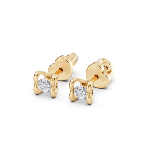 Златни дамски обеци с диаманти 0.20Ct Cara Diamanti K102-10013/2Y(3.0)/14K