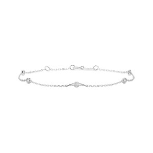 Дамска гривна от бяло злато с диаманти 0.14Ct Cara Diamanti K105-10008/5W(1.9)/14K