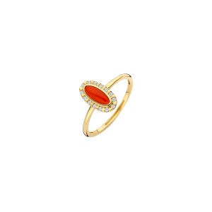 Златен пръстен с ахат Blush 1266YRA