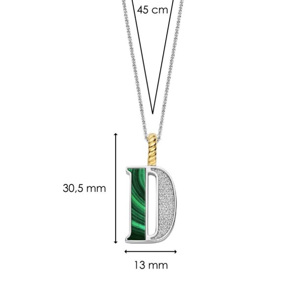 Сребърно колие с буква D Ti Sento 6840MA_D