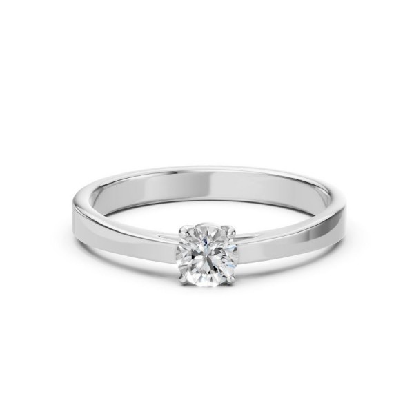 Дамски пръстен от бяло злато с диамант 0.45Ct