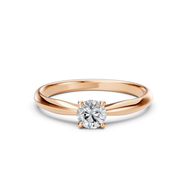 Дамски пръстен от розово злато с диамант 0.40Ct