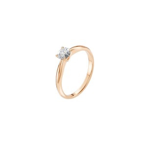Дамски пръстен от розово злато с диамант 0.40Ct