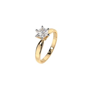 Златен дамски пръстен с диамант 0.70Ct Cara Diamanti K101-10040Y(5.7)/14K