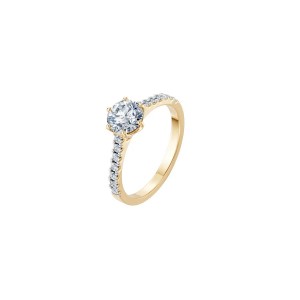 Златен дамски пръстен с диаманти 1.00Ct и 0.25Ct Cara Diamanti K101-10093Y(6.5)/14K