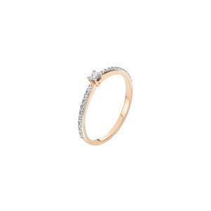 Дамски пръстен от розово злато с диаманти 0.10Ct и 0.16Ct Cara Diamanti K101-10116/2R(3.0)/14K