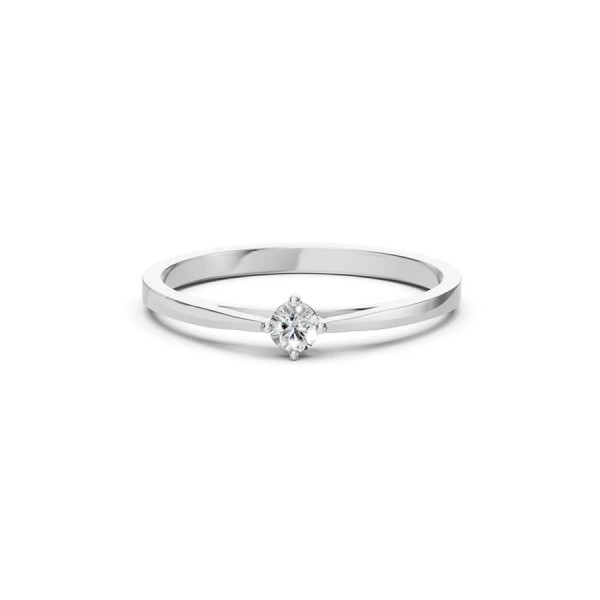 Дамски пръстен от бяло злато с диамант 0.10Ct Cara Diamanti K101-10125W(3.0)/14K