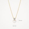 Дамско златно колие с перла и цирконий Blush 3163YPW