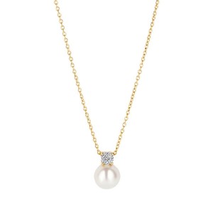 Дамско златно колие с перла и цирконий Blush 3163YPW