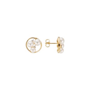 Златни обеци с перли и диаманти Burkhardt and Bischoff 721273