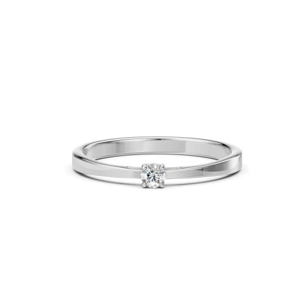 Дамски пръстен от бяло злато с диамант 0.10Ct Cara Diamanti K101-10012/1W(3.0)/14K